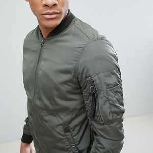 Personnalisé Offre Spéciale Hommes Qualité Nylon Fermeture Éclair Bomber Veste hommes baseball veste uniforme - Product Image 4