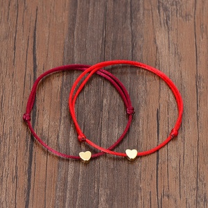 Di Colore dell'<span class=keywords><strong>oro</strong></span> Del Braccialetto Del Cuore di Gioielli Fatti A Mano Multicolor Fortunato Braccialetto di Corda Regolabile Per Le Donne I Bambini - Product Image 6