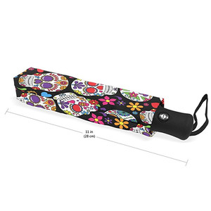 <span class=keywords><strong>Mort</strong></span> Sucre Crânes Fleurs <span class=keywords><strong>Parapluie</strong></span> Animal Auto Ouvrir Fermer Voyage Pliable Parapluies <span class=keywords><strong>de</strong></span> Pluie - Product Image 3