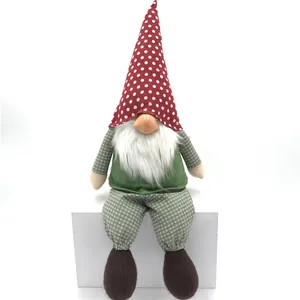 Christmas Items Santa Claus Home Holiday Ornaments Dangle Legs Shelf Sitters Fabric Felt Swedish Gnomes Tomte For Christmas