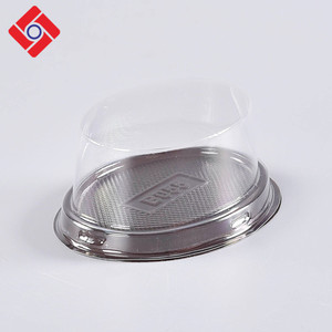 Desechable de plástico transparente redondo Mousse pastel de queso de embalaje de la caja de la ampolla con tapas - Product Image 4
