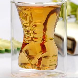 Parte superior <span class=keywords><strong>del</strong></span> cuerpo <span class=keywords><strong>del</strong></span> hombre doble pared de vidrio taza de <span class=keywords><strong>café</strong></span> té resistente al calor leche beber vidrio - Product Image 5