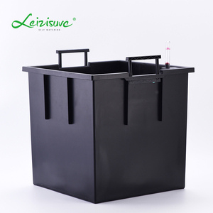 Leizisure al por mayor jardín piso gran cubo cuadrado de plástico de riego verde <span class=keywords><strong>rota</strong></span> planta flor olla con ruedas - Product Image 5