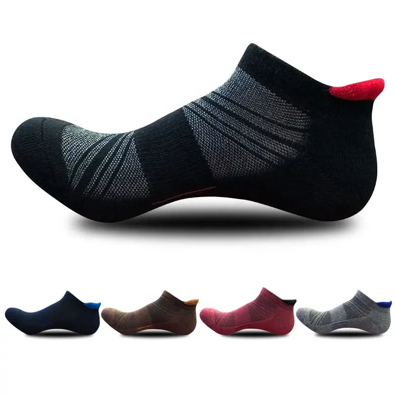 KANGYI wholesale bulk cheap men short gym fitness coolmax ankle cotton running sports socks