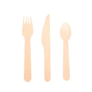 친환경 Flatware 세트 플라스틱 무료 일회용 나무 숟가락