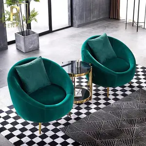 인기있는 럭셔리 디자인 현대 거실 가구 싱글 소파 벨벳 라운드 라운지 의자 계란 의자