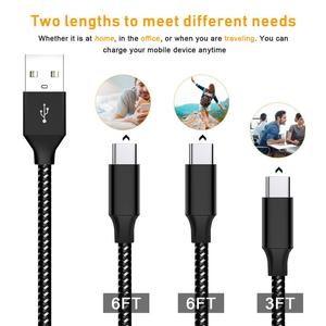 Câble <span class=keywords><strong>USB</strong></span> de Type C 3 pieds/2x6ft en Nylon tressé, chargeur Compatible avec <span class=keywords><strong>Samsung</strong></span> Galaxy S10 S10 + S9 <span class=keywords><strong>S8</strong></span> Pl, lot de 3 pièces - Product Image 6
