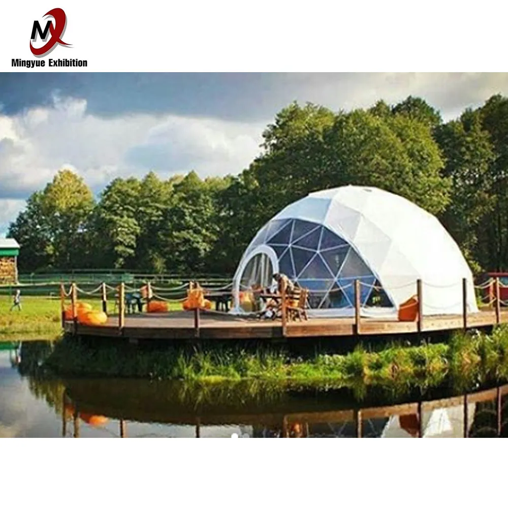 5 m de diámetro de lujo gran techo claro glamping eco expo hotel transparente carpa de cúpula geodésica