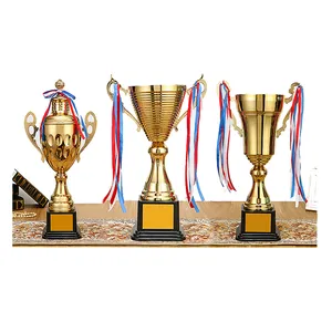 Custom brass trophies metal plating world big soccer sports King's cup championship trophy