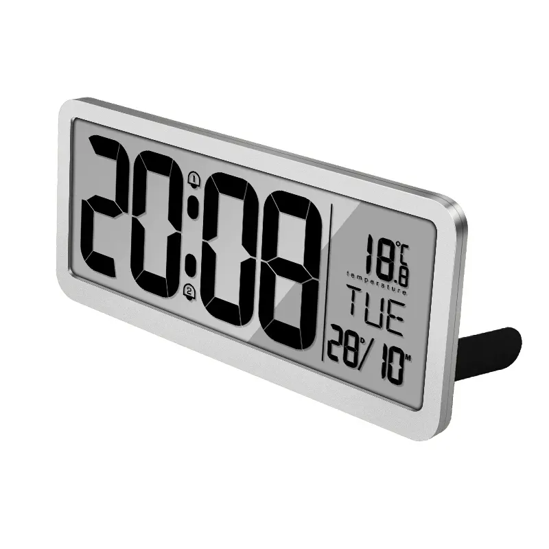 Relógio lcd grande de 14 '', calendário digital, quarto eletrônico, montado na parede, despertador de mesa