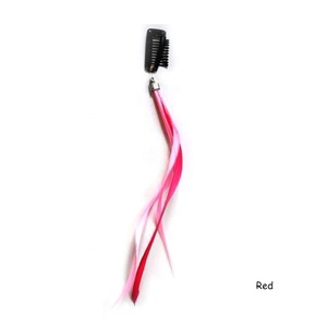 De fábrica líder 2018 promocional longitud personalizada Clip sintético teñido plumas de la extensión del pelo - Product Image 3