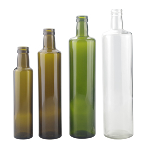 Aceite de botella de vidrio de forma redonda 250 ml 500 ml 750 ml 1000 ml <span class=keywords><strong>verde</strong></span> <span class=keywords><strong>claro</strong></span> de color marrón de cocinar - Product Image 2