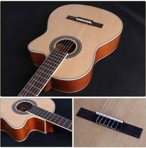 EC-320 Deviser 39 pulgadas abeto Álamo corte cuerpo cromo <span class=keywords><strong>guitarra</strong></span> clásica - Product Image 3