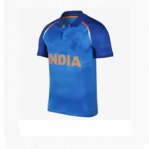 Tay Áo Ngắn Tùy Chỉnh Thăng Hoa Cricket Jersey 100% Polyester Thể Thao Đào Tạo Màu Xanh Tùy Chỉnh Cricket Đội Jersey