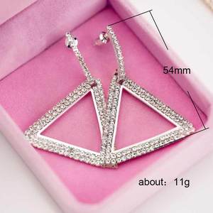 CAOSHI-pendientes de aro de diseño único para mujer, aretes de diamantes de imitación chapados en oro rosa y plata - Product Image 6