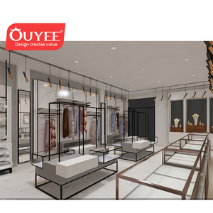 Luxury Quần Áo Giá Fancy Trang Phục Cửa Hàng Thiết Kế Đá Cẩm Thạch Cửa Hàng Quần Áo Hiển Thị Showcase - Product Image 5