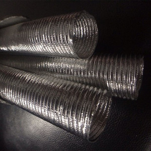 La fibre de verre aluminisée de protection thermique à hautes températures ondulée non d'amiante reflètent le tube d'isolateur - Product Image 6