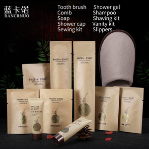 Set di articoli da toeletta personalizzati per Hotel Shampoo monouso Kit dentale con Logo Low MOQ forniture monouso personalizzate - Product Image 3