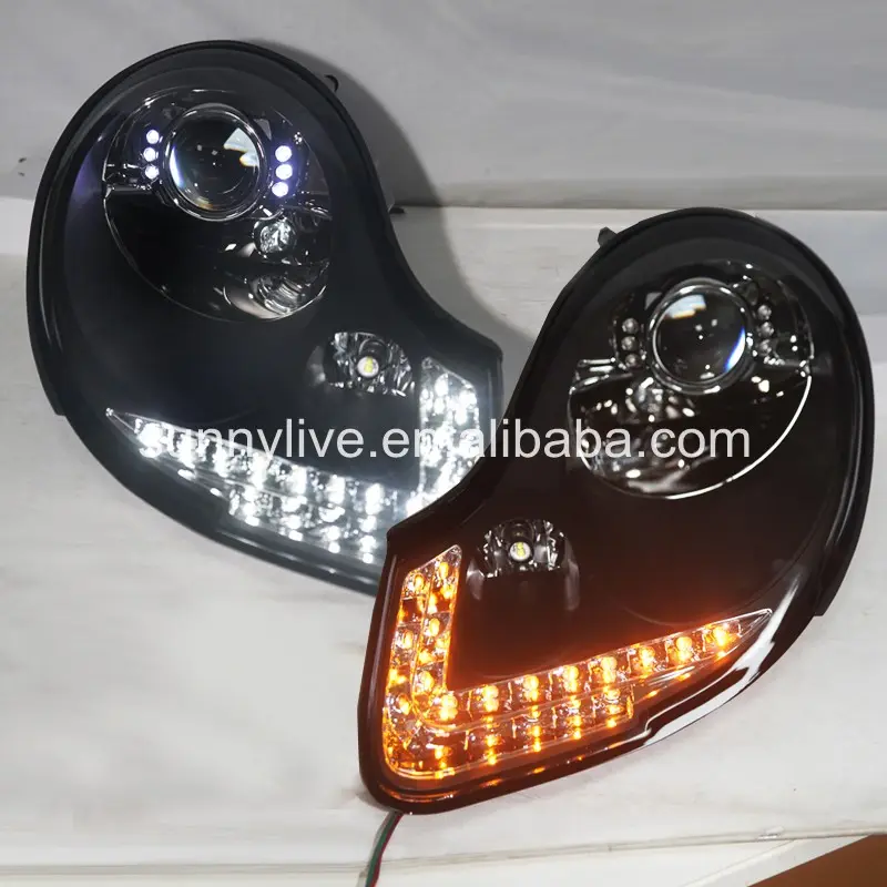 Per Porsche boxster 996 911 LED Testa Della Lampada Alloggiamento Nero