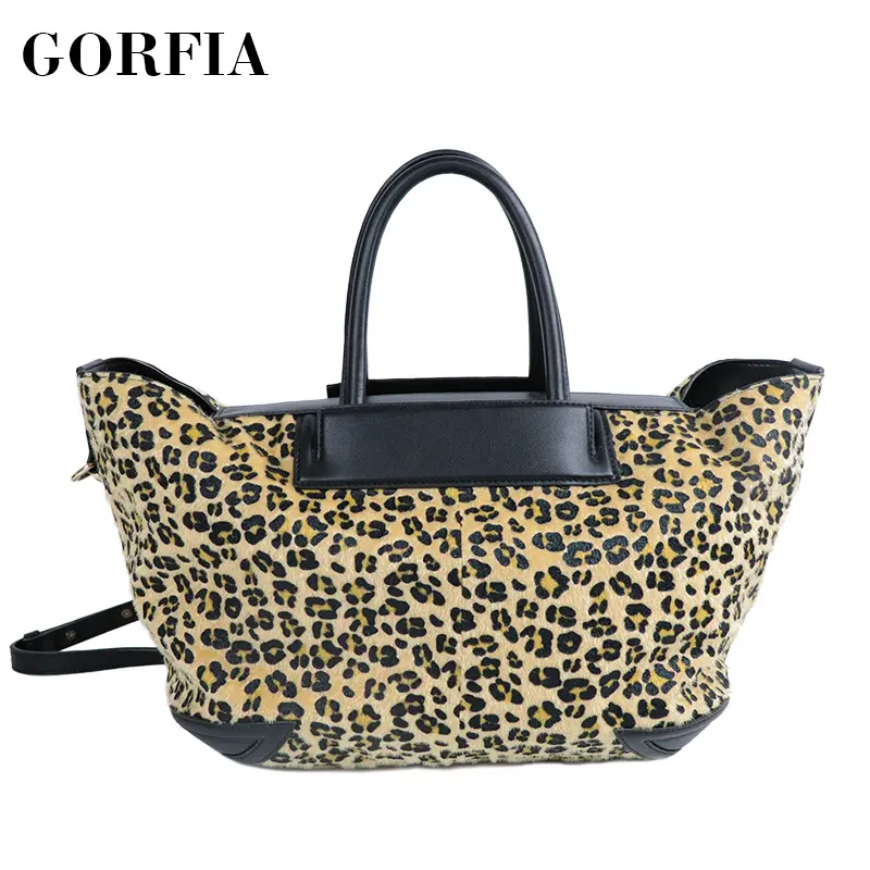 Venta al por mayor bolsas de diseñador de la marca de gran capacidad de leopardo de las mujeres bolso de mano en Guangzhou