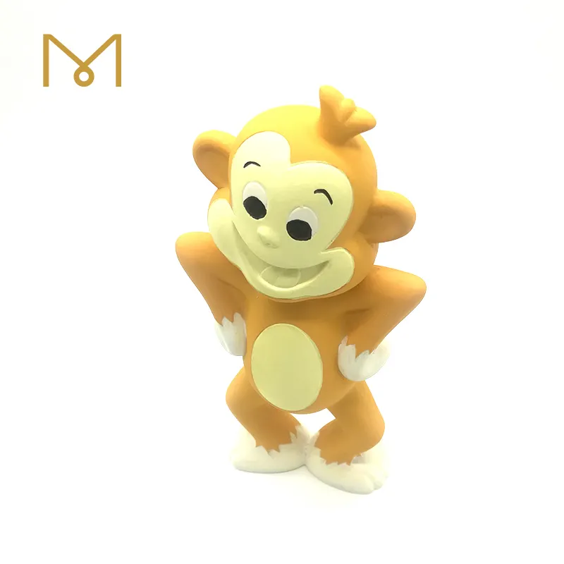 mascotas perro de juguete hecho en China estilo de Color personalizable mono amarillo dental squeaky juguete del perro