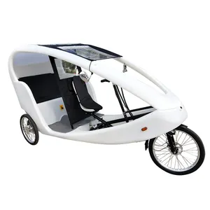 3 पहिया जर्मनी Velo टैक्सी शैली गर्म बेच पेडल की सहायता बैटरी संचालित बिजली चक्र ऑटो Pedicab रिक्शा यात्री उपयोग