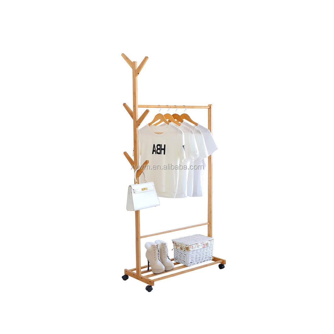 Хорошо подобранная Бамбуковая вешалка для пальто, креативная современная вешалка