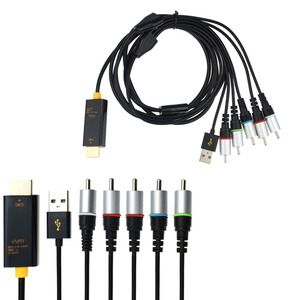 5RCA RVB Ypbpr AV Composante Vidéo R/<span class=keywords><strong>L</strong></span> Stéréo Audio à HDMI Câble Convertisseur 1080 p Adaptateur pour CIEL HD <span class=keywords><strong>Blu</strong></span> <span class=keywords><strong>Ray</strong></span> DVD - Product Image 1
