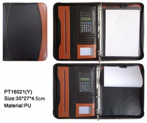 Papelería Carpeta los hombres <span class=keywords><strong>ejecutivo</strong></span> con cremallera PU cartera para <span class=keywords><strong>hombre</strong></span> a4 bolsillo titular con el bloc de notas - Product Image 1