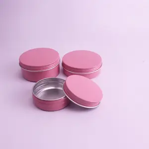Unieke 60Ml 100Ml 150Ml Roze Cosmetische Tin Metalen Pot Containers Masker Tin Box Voor Huidverzorging Crème