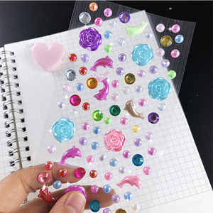 Dessin animé personnalisé <span class=keywords><strong>coeur</strong></span> papillon bijou autocollant auto-adhésif autocollant en cristal de diamant feuille - Product Image 2