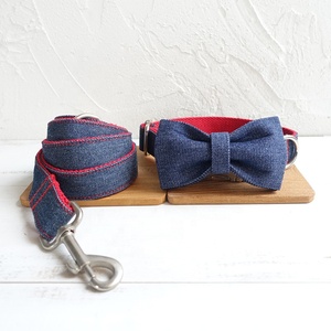 Fabriqué en Chine personnalisé qualité beau denim vêtements <span class=keywords><strong>chien</strong></span> <span class=keywords><strong>chiot</strong></span> collier noeud <span class=keywords><strong>papillon</strong></span> - Product Image 5