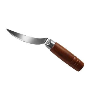 الأكثر مبيعًا أداة جوز الهند بمقبض خشبي من الفولاذ المقاوم للصدأ ، سكين إزالة لحم جوز الهند