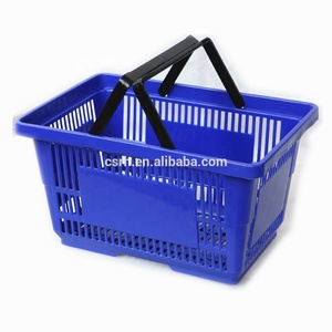 RH-BPH28-4 480*325*270mm 28L Double Strong Black Handles Supermarket <strong>Plastic</strong> <strong>Basket</strong> - Product Image 5