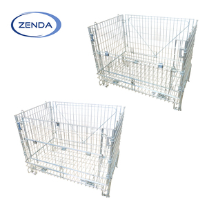 Plegable contenedor de malla de alambre de acero <span class=keywords><strong>jaula</strong></span> de transporte <span class=keywords><strong>grande</strong></span> - Product Image 1