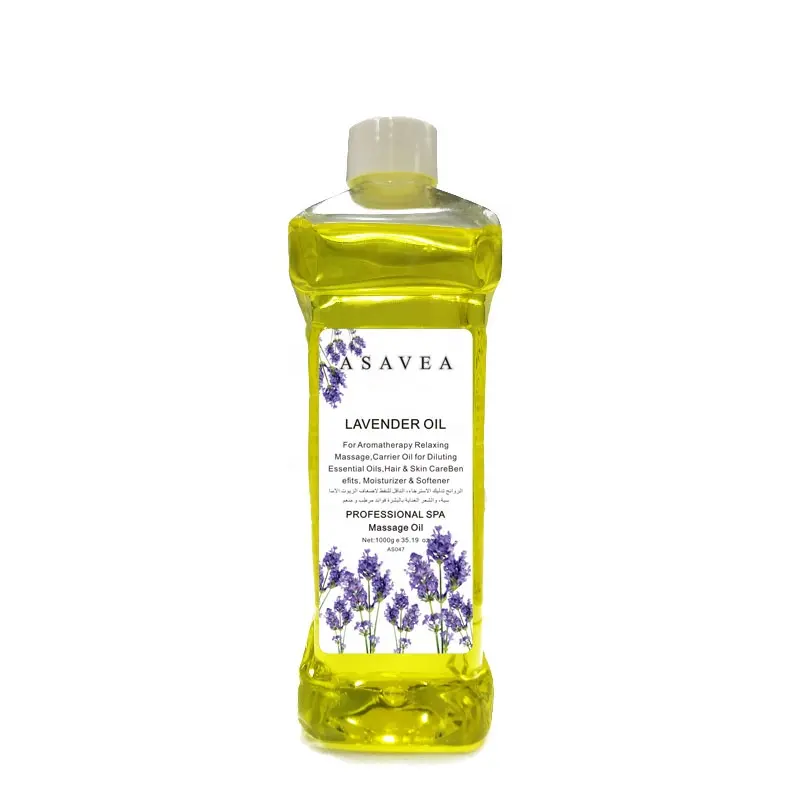 Masaj için ASAVEA organik soğuk preslenmiş lavanta yağı cilt ve saç için % vücut yağı nemlendirici