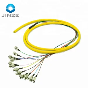 Glasfaser-Pigtail 12-adriges optisches Flach band kabel SC APC SM MM Glasfaser-Patchkabel 1M 3M 5M kunden spezifische Länge