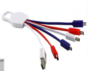 Tout En Un <span class=keywords><strong>Multi</strong></span> Kai Plat Ruban Personnalisé USB Câble avec Porte-clés - Product Image 1