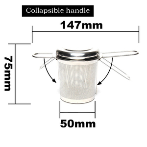 Wholesale 304 Stainless Steel <strong>Tea</strong> <strong>Infuser</strong> with Lid and Double Folding Handles - Product Image 6