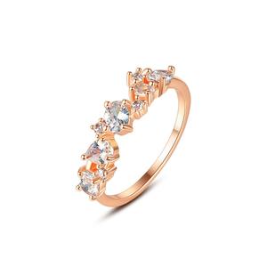LUOTEEMI — bague en laiton plaqué or Rose pour filles, anneau pour femmes, en zircone cubique 3A, diamant délicat - Product Image 1