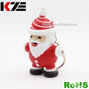 Santa claus trousseau avec son et lumière De Noël LED porte-clefs - Product Image 1