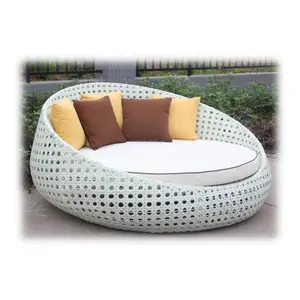 Oval yatak açık plaj güneş yatak eğlence rattan daybed