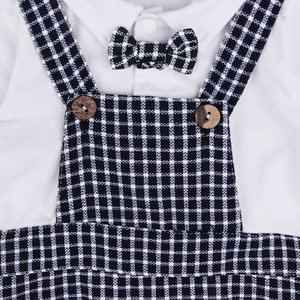 Mameluco a cuadros con lazo para bebé recién nacido Ropa de boutique de primavera + gato - Product Image 6