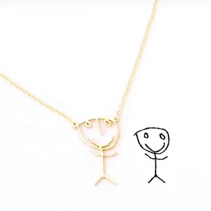 Personalizzato del <span class=keywords><strong>capretto</strong></span> di Disegno Collane FAI DA TE Tipo Dei Monili e Gioielli In Acciaio Inox Materiale Principale 18 K <span class=keywords><strong>oro</strong></span> gioielli galvanica - Product Image 1