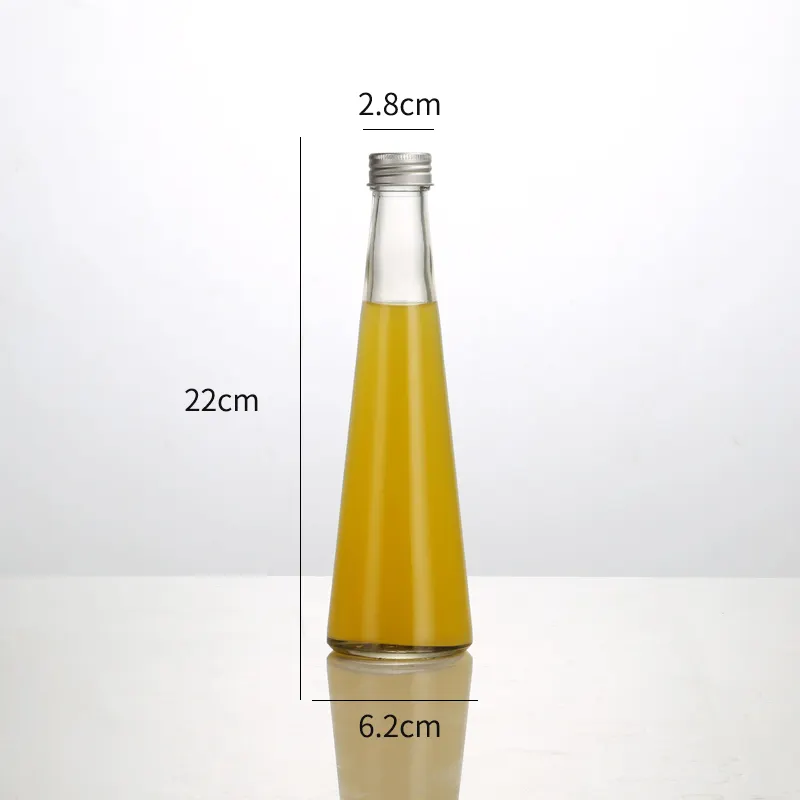 Bocaux en verre scellées de 250ml, série cône, à emporter, pour le thé, le café, pour boisson au citron, bouteille de vin vide, en verre, scellé