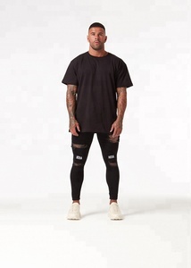 OEM alta hombres <span class=keywords><strong>vaqueros</strong></span> <span class=keywords><strong>ajustados</strong></span> en azul oscuro rasgado y reparado con un logotipo bordado jeans - Product Image 5