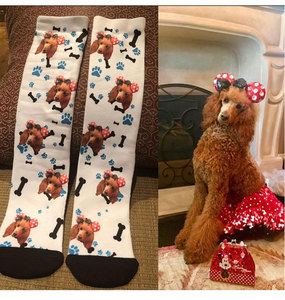 Polyester Animal Personnalisé 3d <span class=keywords><strong>Photo</strong></span> Votre Propre <span class=keywords><strong>Chien</strong></span> Chat Visage BAS quantité minimale de commande Impression Personnalisée Chaussettes - Product Image 4