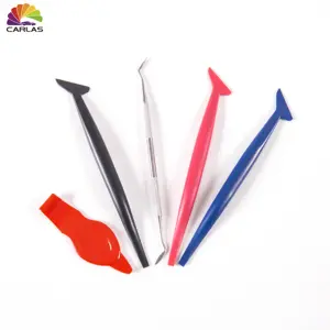 5PCS Flex Micro Gasket Squeegee With Magnet Car Stickers Window Tint Wrap Vinyl Tools Curved Edge Squeegee