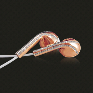 LUXURY Auriculares intrauditivos Colección clásica Auriculares con diamantes chapados en oro 3,5 - Product Image 3