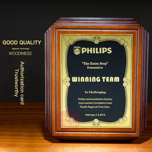 Wholesale Popular MDF Award Wooden Trophy Custom Made Walnut Material Wooden Plaque Souvenirs Wooden Award Trophy